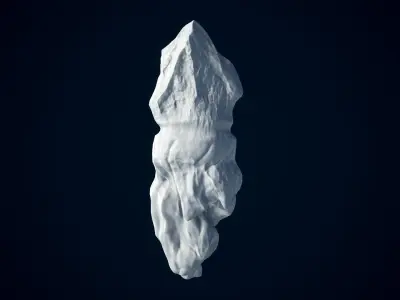 Iceberg floating in ocean Low-poly 3D model