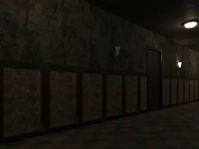 old dark scary corridor 05 Low-poly 3D model