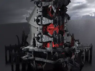 Lord Oda Nobunaga dragon temple 3D model