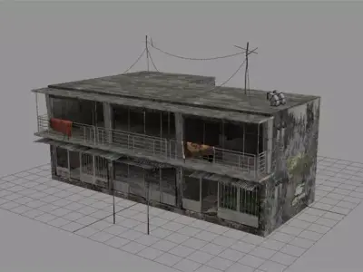 Arab City Building - Building F Low-poly 3D model