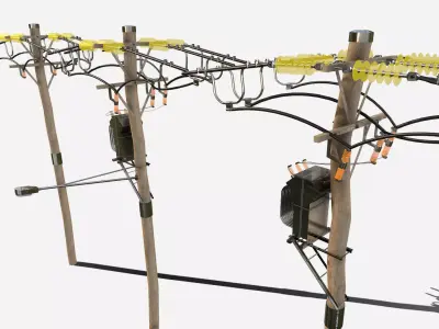 Telegraph Poles Low-poly 3D model