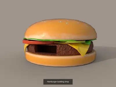 Food building shop 3D Model Pack