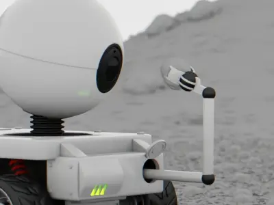 Space rover rigged  - animated rover 3D model