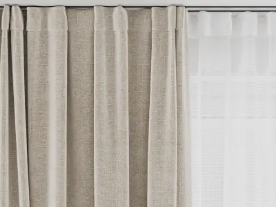 Curtains set 001 I Corona 3D model