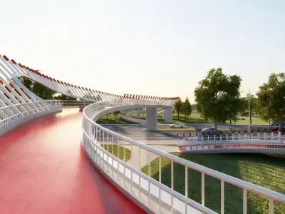 Pedestrian Landscape Overpass 3D model