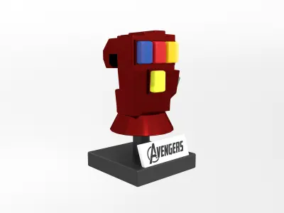 Lego Infinity Gauntlet v3 001 Low-poly 3D model