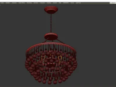 Artin 9 Light Crystal Chandelier Low-poly 3D model