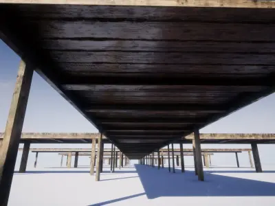 small wooden bridge - PBR  Game-Ready Low-poly 3D model