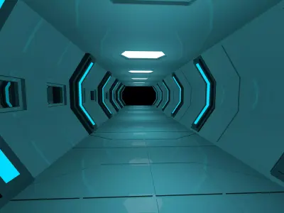 Sci Fi Corridor 3D model 30