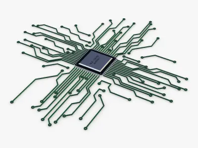 Electronic circuit v 4 3D model