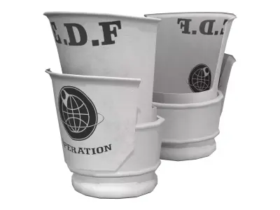 White Tactical Sci-fi White Arm Bands Low-poly 3D model