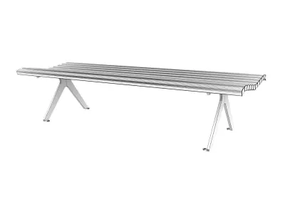 Poca Outdoor Bench without Backrest 3D model