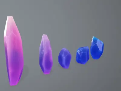 Crystal Set Low-poly 3D model