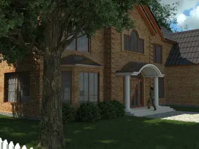 brick house scene 3D model