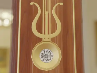 Retro Clock with hand-painted patterns 3D model