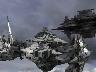 District 10 Mothership Tower 4 colossal designs  3D model