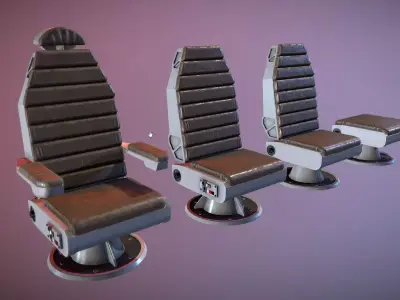 Sci-Fi Chair Kit Low-poly 3D model