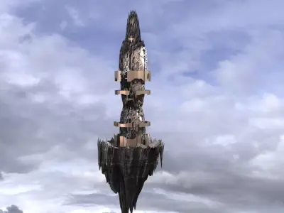 Sci fi Gold Hive structure 3D model