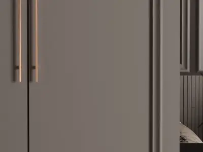 Bedroom interior scene 3D model Low-poly 3D model