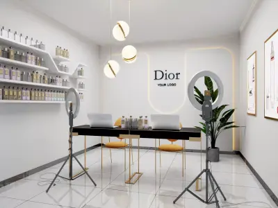 Modern live broadcast room Internet celebrity  Low-poly 3D model