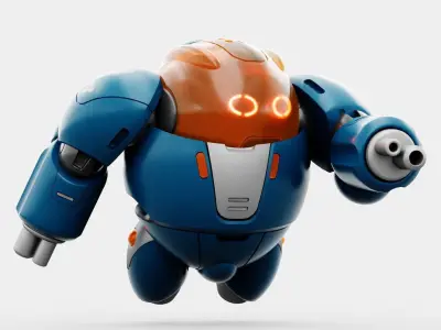 DRONE BOT HEXA RIGGED 3D model