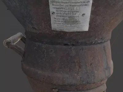 3D Scan  Landmann Redro Grill  Realistic BBQ Model OBJ FBX STL 3D model