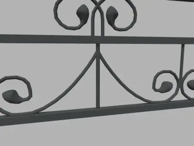 Fence 08 Low-poly 3D model