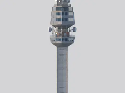 Avala Tower Low-poly 3D model