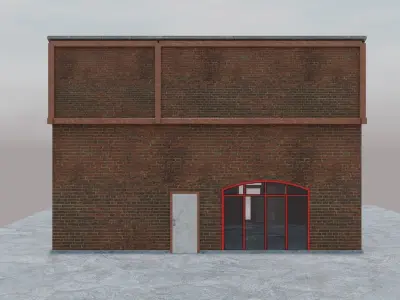 Two Floor Brick House - Only Exterior Low-poly 3D model