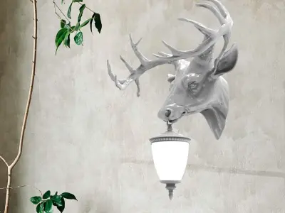 Deer Head Wall Lamp 3D print model