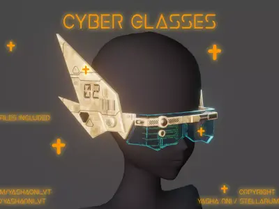 Cyber Glasses Low-poly 3D model