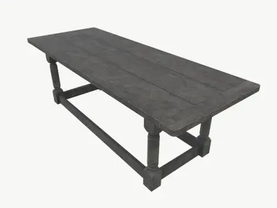 Medieval table Low-poly 3D model