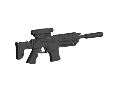 Sci-Fi Assault Rifle 3D model