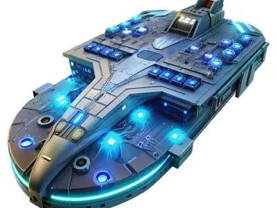 cartoon styled sci-fi spaceships pack Low-poly 3D model