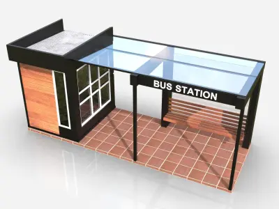 Bus station 3D model