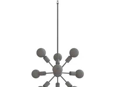 LIMELIGHT modern brass chandelier with glass globes 3D model