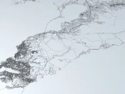 Vladivostok Road Network and Streets 3D model