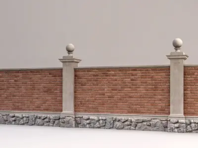 classic fence PIERS FOR GATES 3D model