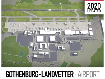 Gothenburg Airport Low-poly 3D model