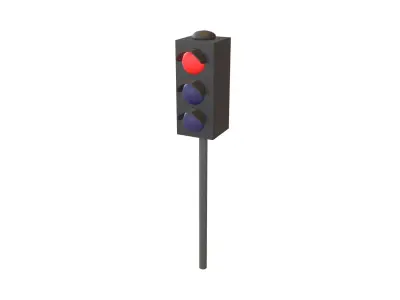 Traffic Light v1 007 Low-poly 3D model