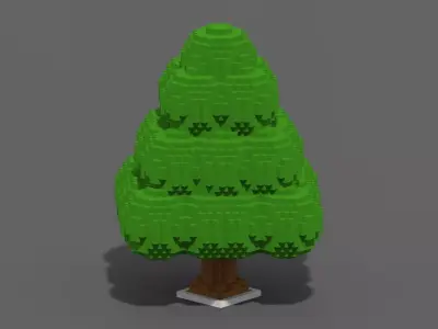 Tree Voxel - 10 Low-poly 3D model