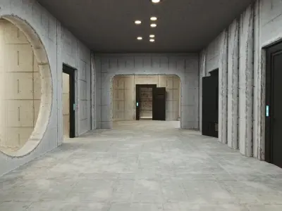 Underground Bunker With Modular Pack Low-poly 3D model