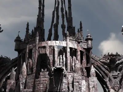 Victorian Cyberpunk Dome tower 3 3D model