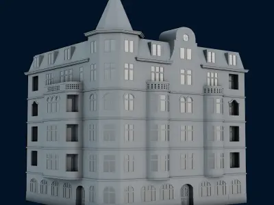10 Building Basemesh Low-poly 3D model