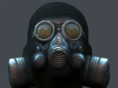   Gas mask protection futuristic isolated equipment 3D model Low-poly 3D model