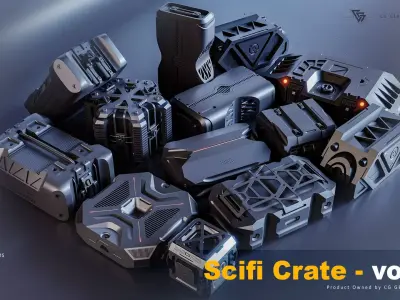 sci fi crate 3D model
