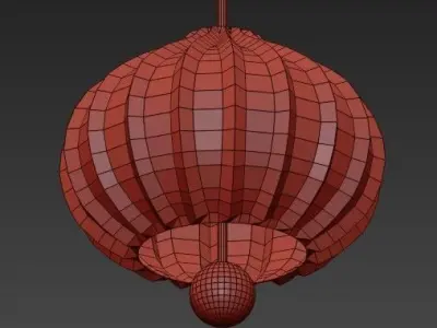 Suspension pendant light gold 3D model