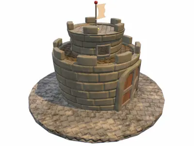  New Super Mario Bros Tower Low-poly 3D model