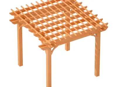Wooden pergola Arbor made of wood 3D model