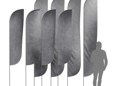 Flag set 2 welcome flags 3D model